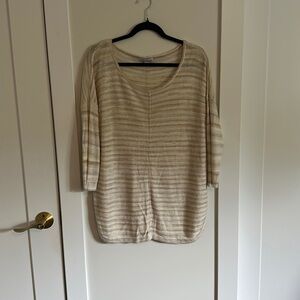 Slouchy Sweater - White  and beige